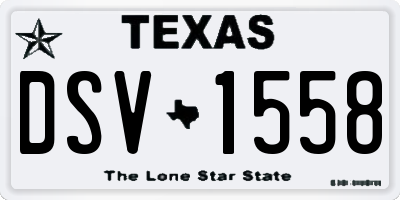 TX license plate DSV1558