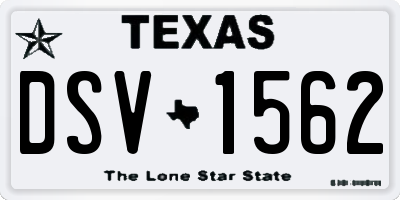 TX license plate DSV1562