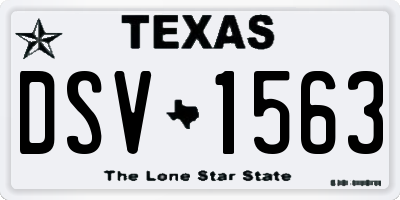 TX license plate DSV1563