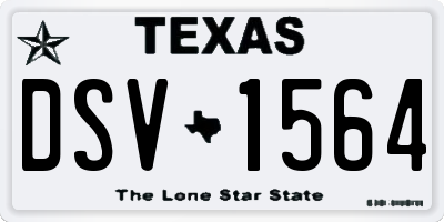 TX license plate DSV1564