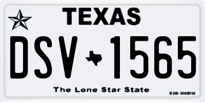TX license plate DSV1565