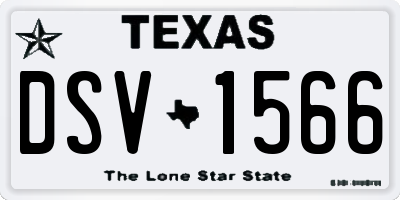 TX license plate DSV1566