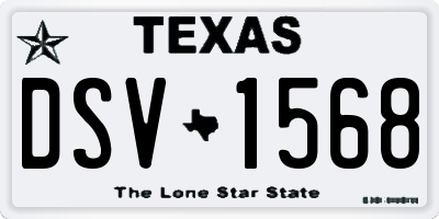 TX license plate DSV1568