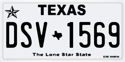 TX license plate DSV1569