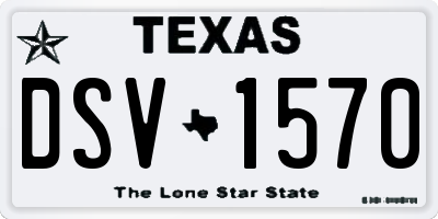 TX license plate DSV1570