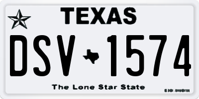 TX license plate DSV1574