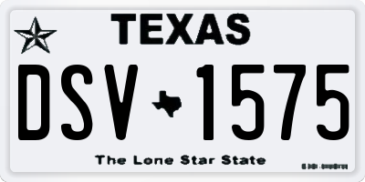 TX license plate DSV1575