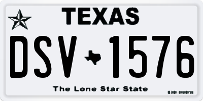 TX license plate DSV1576