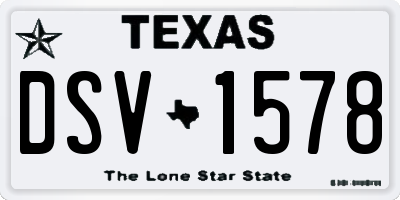 TX license plate DSV1578