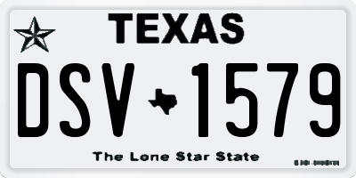 TX license plate DSV1579