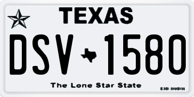 TX license plate DSV1580