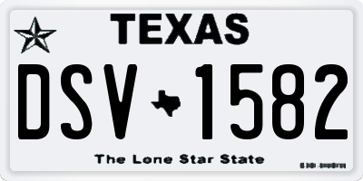 TX license plate DSV1582