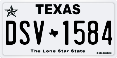 TX license plate DSV1584