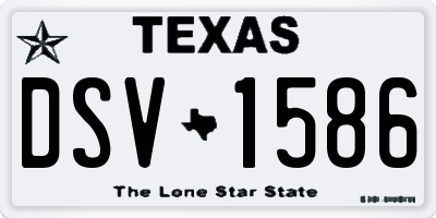 TX license plate DSV1586
