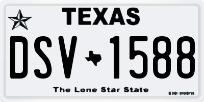 TX license plate DSV1588