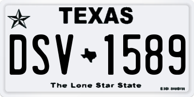 TX license plate DSV1589