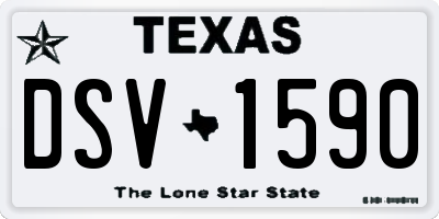 TX license plate DSV1590