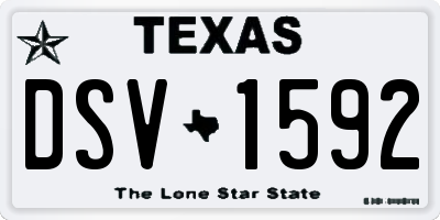 TX license plate DSV1592