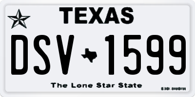 TX license plate DSV1599