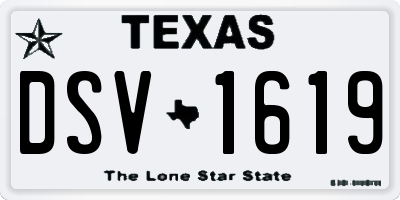 TX license plate DSV1619