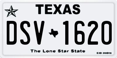 TX license plate DSV1620