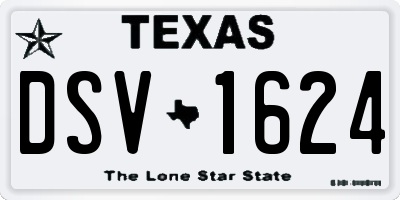 TX license plate DSV1624