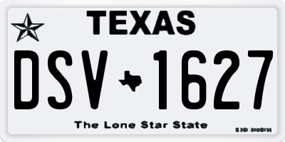 TX license plate DSV1627