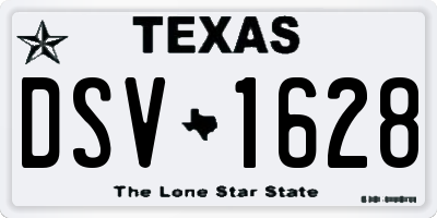 TX license plate DSV1628