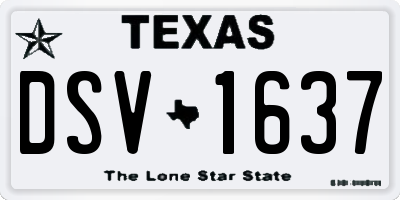 TX license plate DSV1637