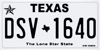 TX license plate DSV1640