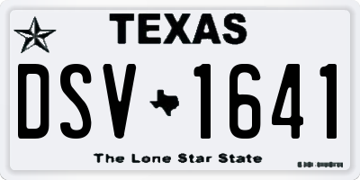 TX license plate DSV1641