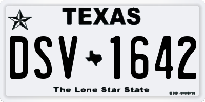 TX license plate DSV1642