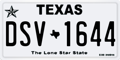 TX license plate DSV1644