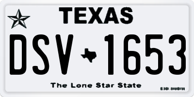 TX license plate DSV1653