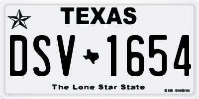 TX license plate DSV1654