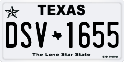 TX license plate DSV1655