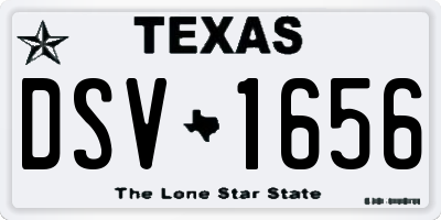 TX license plate DSV1656