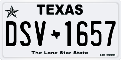 TX license plate DSV1657