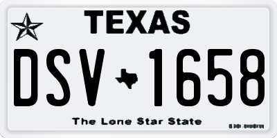 TX license plate DSV1658