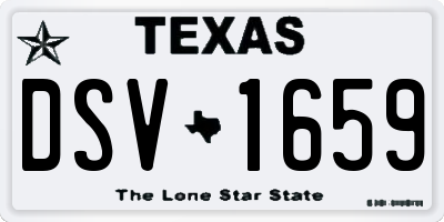 TX license plate DSV1659