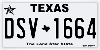TX license plate DSV1664