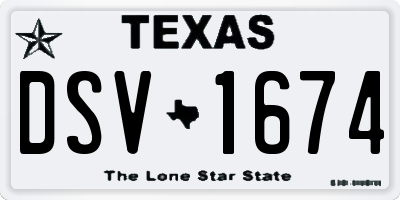 TX license plate DSV1674