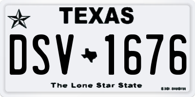TX license plate DSV1676