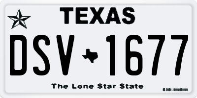 TX license plate DSV1677