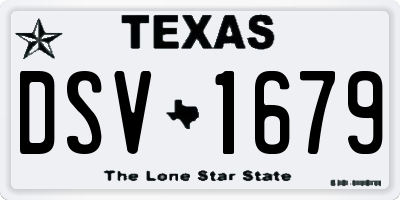 TX license plate DSV1679