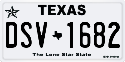 TX license plate DSV1682