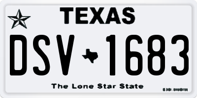 TX license plate DSV1683
