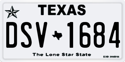 TX license plate DSV1684
