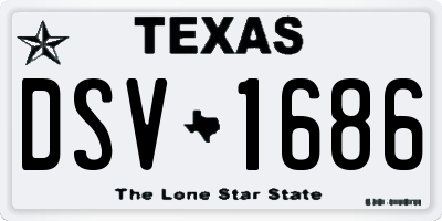 TX license plate DSV1686