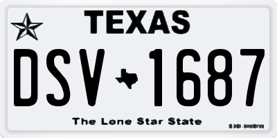 TX license plate DSV1687